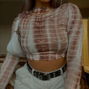 Tie Dye Seam Front Crop Top